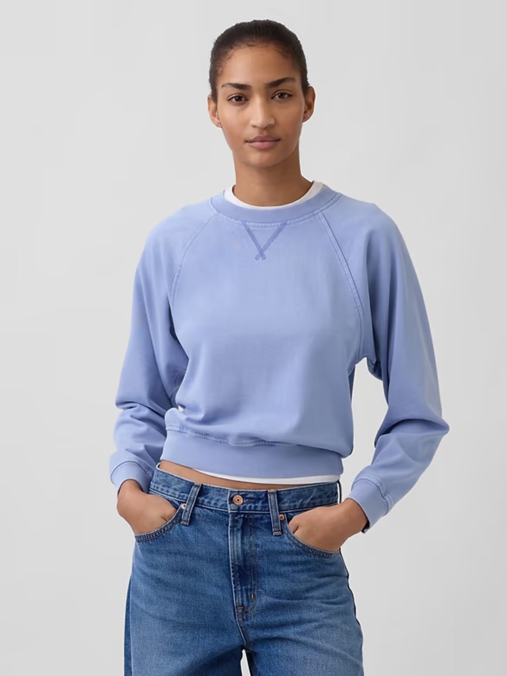 GAP VintageSoft Women’s Terry Raglan Crewneck Sweatshirt